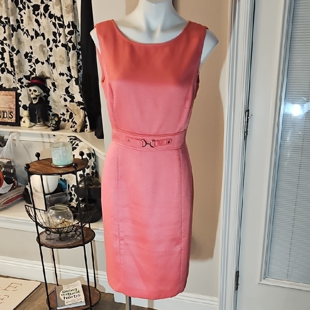 Tahari Vibrant Coral Dress Suit - Picture 4 of 6
